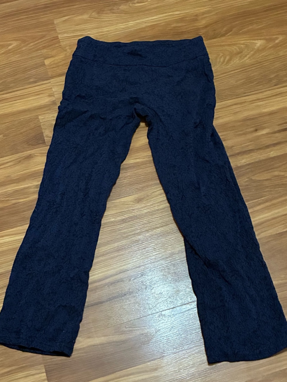 Copper Key Navy Textured Stretch Leggings